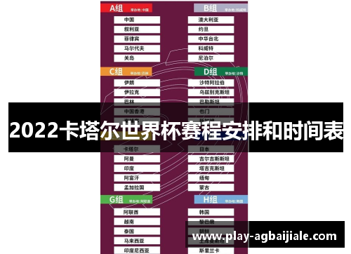 2022卡塔尔世界杯赛程安排和时间表